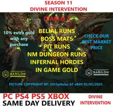 SEASON 11 DIABLO 4 PITS BELIAL DURIEL MATERIALS RUNS ✅PC PS4 PS5 XBOX✅ DIABLO IV