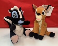 Disney Store Bambi  Flower Mini Bean Bag Plush Set of 2 SEE NOTES