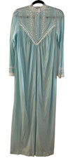 Vintage Christian Dior Blue Lace Long Nightgown Sz sm Petite