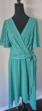 Tommy Hilfiger Women's Ella Striped Belted Dress, Parakeet Green Size 10