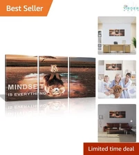 Lion King Motivational Wall Art Canvas 3-Piece Success Inspirational Decor