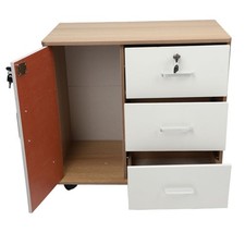 3 Drawer Mobile File Cabinet Lockable Documents Storage for Home Office w/ Lock