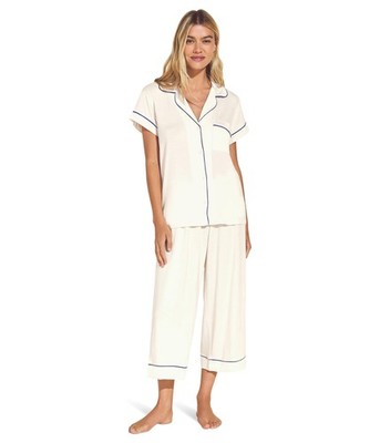 (取寄) エバージェイ レディース ジゼル - ザ クロップド パジャマ セット Eberjey women Eberjey Gisele - The Cropped Pajama Set Pure Ivory/Navy Eberjey Gisele Women's The Cropped Pajama Set Pure Ivory/Navy Size