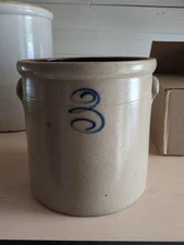 Antique Red Wing 3 Gallon Lazy Eight Target Salt Glazed Crock/Croc