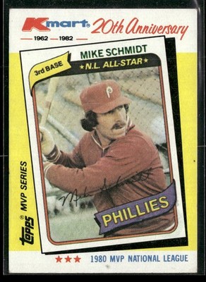 1982 Topps Kmart 20th Anniversary AL & NL MVP's #39 Mike Schmidt