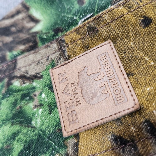 Camo Bib Overalls Men 40x32 Duck Canvas Double Knee Bear River Workwear Hunting - Picture 9 of 15