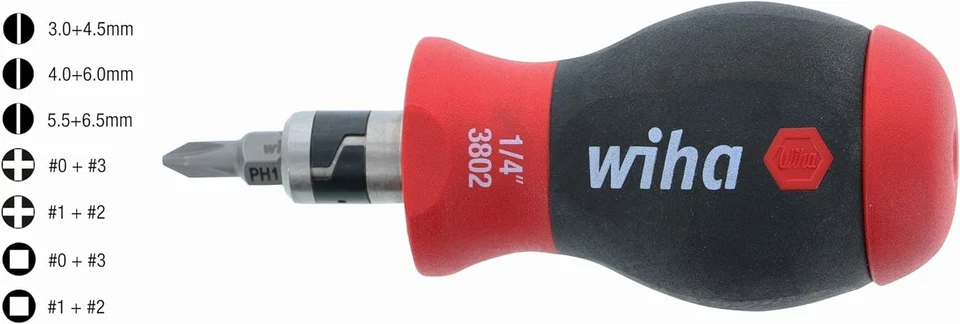 Wiha 38090 14inOne SoftFinish Stubby Multi-Bit Driver One Size, Multi - Image 2 of 4