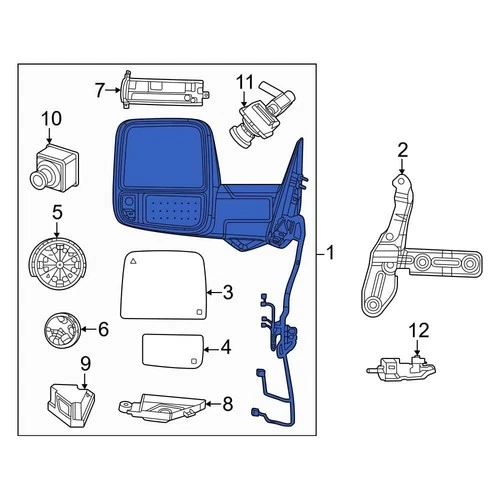 For Ram 3500 2023-2024 Ram 68526277AF Front Left Door Mirror