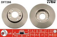2X Bremsscheibe TRW DF7266 FüR KIA Carens FJ 1 GroßRaumlimousine FC Crdi Cvvt