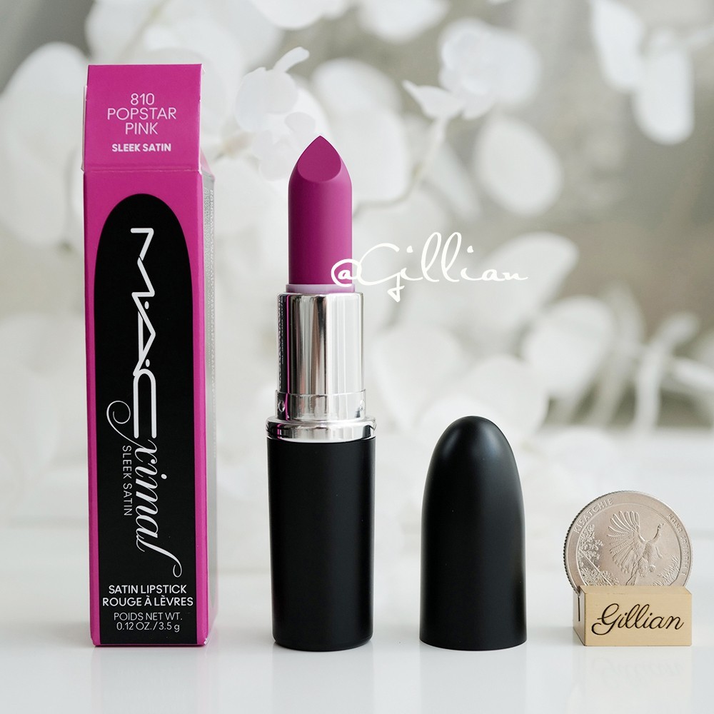 MAC Ximal Sleek Satin Lipstick 810 POPSTAR PINK - Full Size 3.5 g