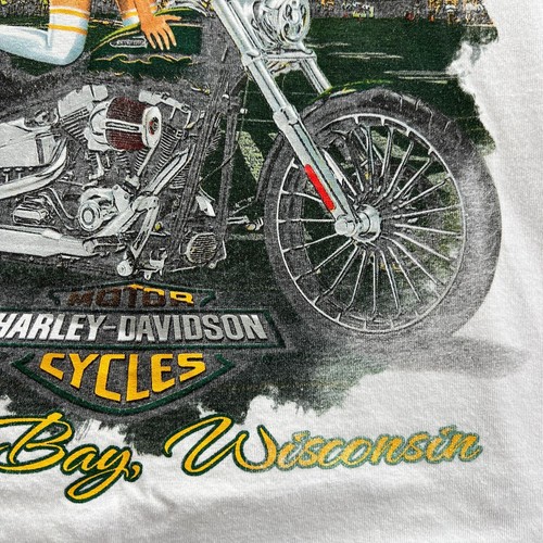 Vintage Harley Davidson T-Shirt "Loyal to One" Green Bay, WI Single Stitch LS weiß - Bild 12 von 15