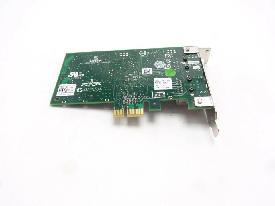 Dell 557M9 Broadcom 5720 Dual Port 1GB NIC Card Low Profile Bracket - Image 3 of 4