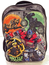 Mochila reflectante Transformers Battle Mode para niños Optimus malla bolsillos laterales 16"