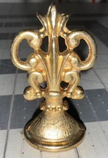 Vintage Ornate Gold Metal Wax Stamp Letter Envelope Seal Turtle Intaglio