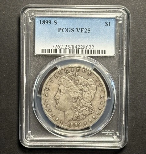 1899-S Morgan Silver Dollar — PCGS VF25 🔥 Better Date