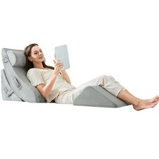 4PCS Orthopedic Bed Wedge Pillow Set, Post Surgery 45D Memory Foam for Back, ...