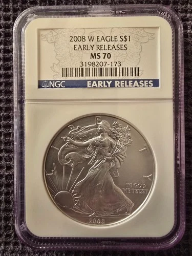 2008-W Burnished Silver American Eagle NGC MS 70 Early Releases