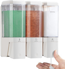 Shower Soap Dispenser Wall Mounted Shower Dispenser 3 Chamber No Drill Shampoo a