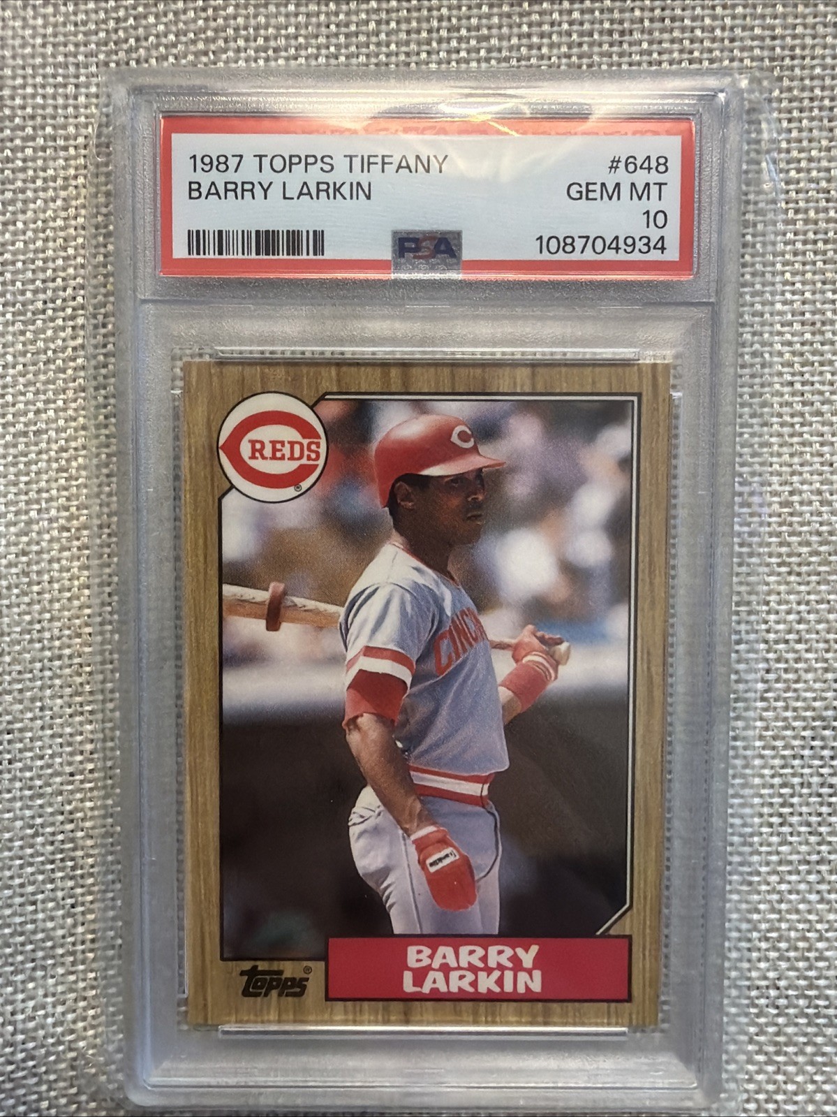 1987 Topps Tiffany #648 Barry Larkin PSA 10 GEM-MT