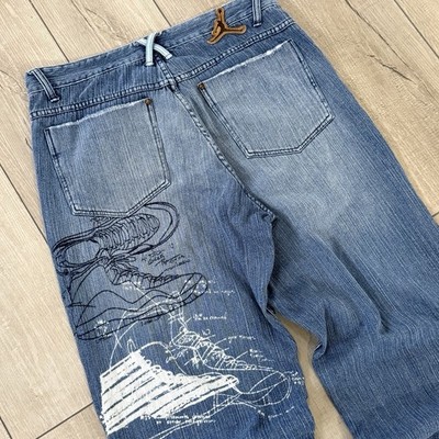Jordan 23 Engineered Denim Jeans VTG 34x32 Baggy Basketball Print Nike Y2K Rare