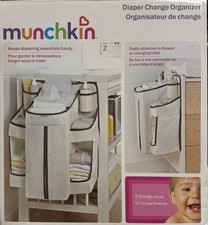 Munchkin Diaper Change Organizer 9 Compartments White/Black Nursery Storage