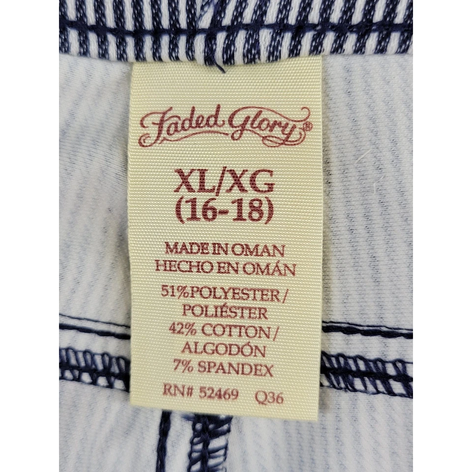 Bermudas a rayas Faded Glory para hombre XL / XG 16-18 azul blanco poliéster Foto 2 de 4