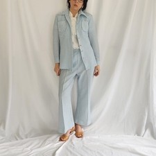 70s White and Blue Dotted Leisure Set
