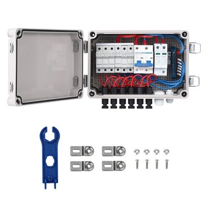 6-String Solar PV Combiner Box Waterproof DC-500V 15A-6 Inputs Output