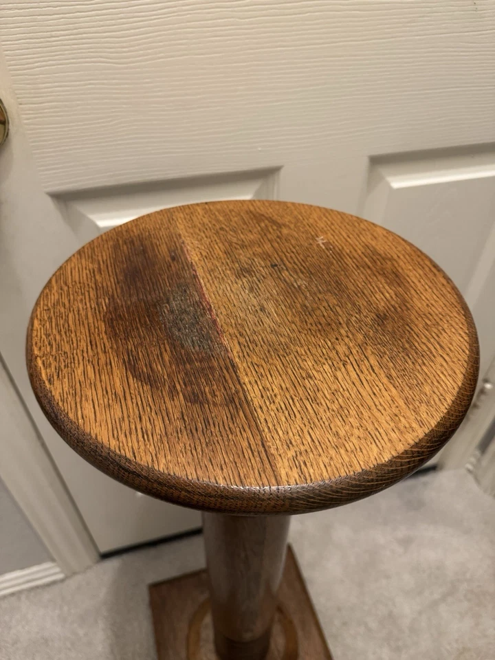 Soporte de planta de helecho de madera de roble vintage mediados de siglo Foto 2 de 4