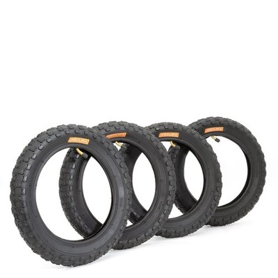 4x Reifen 12 ½ x 2 ¼ tubeless + Schläuche mit Winkelventil Kinderrad Kinderwagen