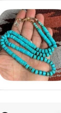 Southwestern 6mm diameter turquoise heishi necklace/23" y241f-w1