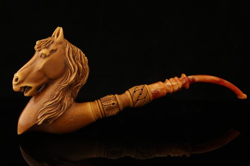 srv - Cavallo intagliato da Kenan Block Meerschaum Pipe con custodia 15474 - Foto 2 di 11