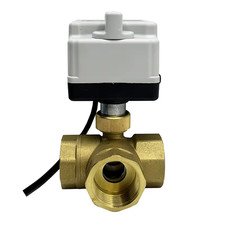 1/2'' 3/4'' 1'' 3 Way Brass Motorized Ball Valve with Manual Switch 220V 12V 24V