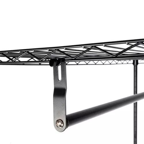 2Tier Rod Closet Organizer Garment Rack Clothes Storage Hanger Shelf Hooks - Picture 9 of 10