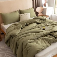 King Size Comforter Cover Olive Green, Lightweight Bedding Blanket, All Season