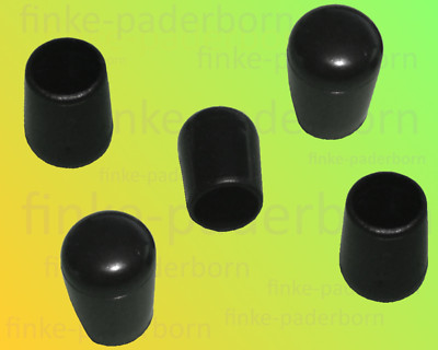100x Kappe schwarz PVC für Rundrohre Durchmesser 10 mm Länge 12,5 mm UV-stabil
