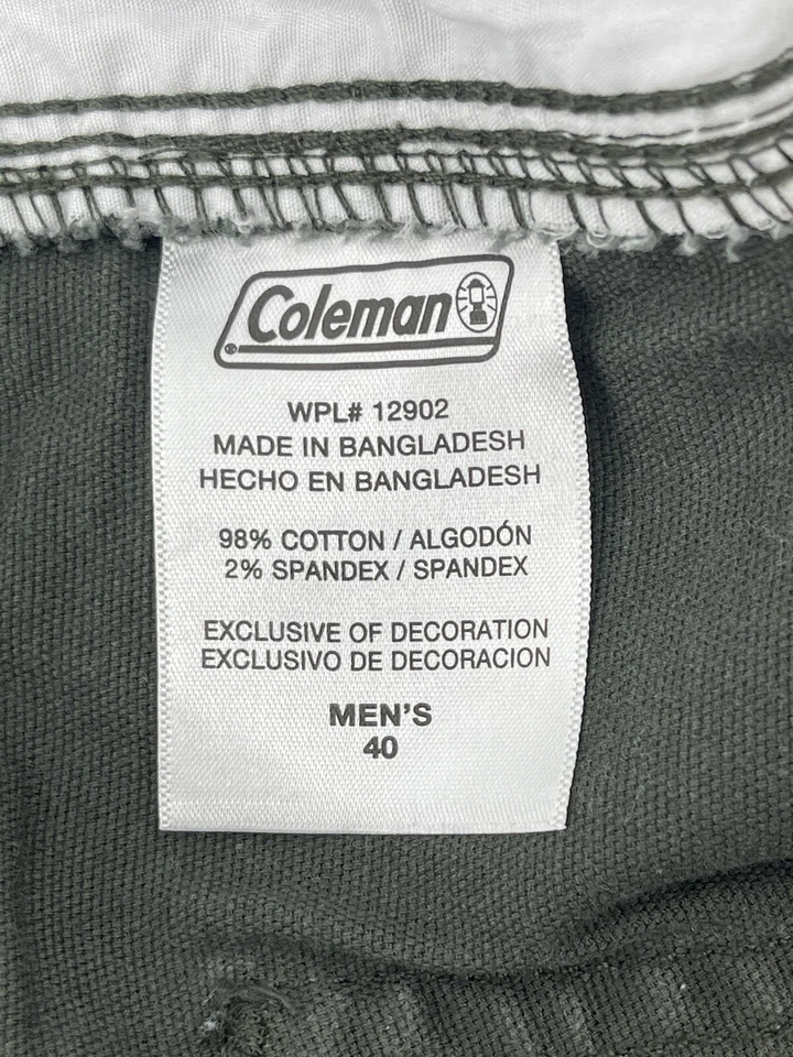 Pantalones Cortos Chinos Clásicos Coleman Para Hombre Talla 40 Verde 10” Entrepierna Tiro Medio Envío Rápido Foto 4 de 4