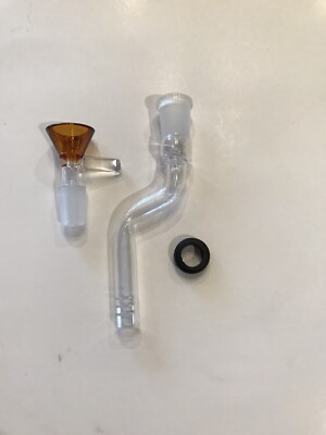 Curved Glass 14mm Bent 4 inch Downstem Sstem Bong WaterPipe Bubbler Grommet Bowl