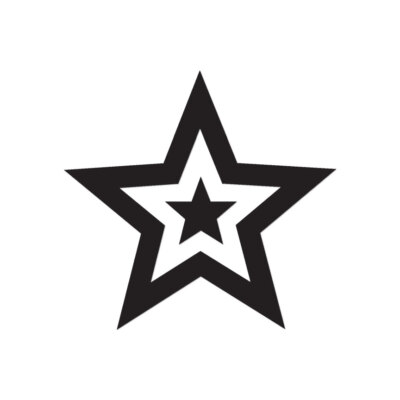 Star Inside Star - Vinyl Decal Sticker - Multiple Color & Sizes - ebn220