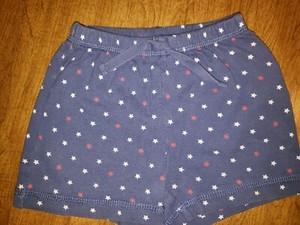 BABY GAP BOY'S QUIET BLUE STARS PRINT PULL-ON SHORTS 100% COTTON 6-12 Months