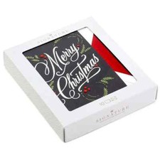 Hallmark Signature Boxed Christmas Cards, "Merry Christmas" Jeweled/Foiled NIB