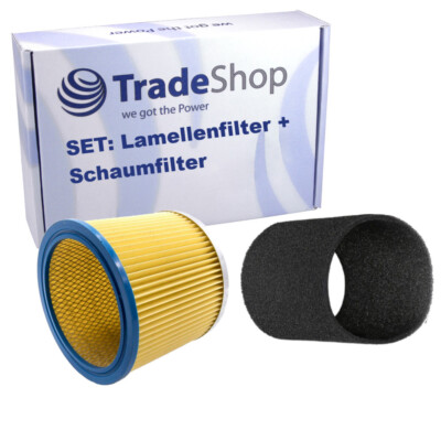 2in1 Set: Lamellenfilter + Schaumfilter für Aldi Workzone Nass-/Trockensauger