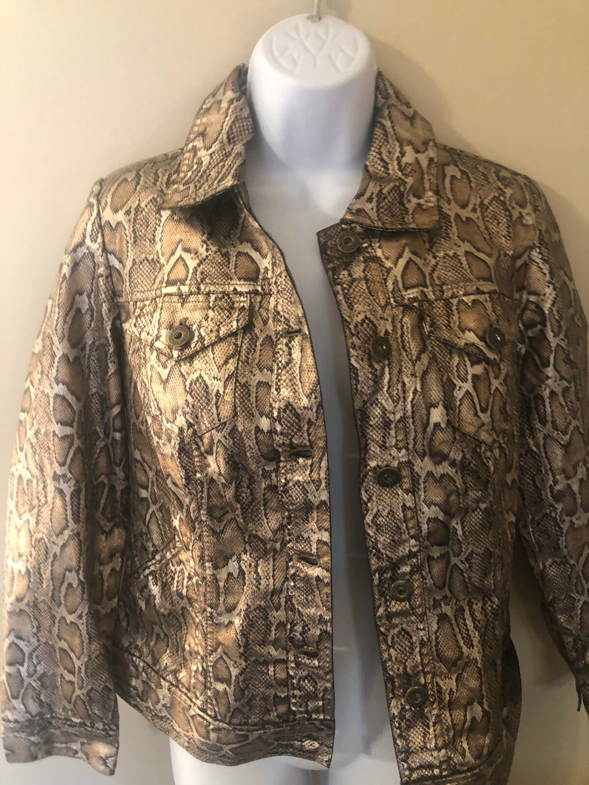 Chico’s PYTHON snake print MOTO Jacket lightweigh… - image 1