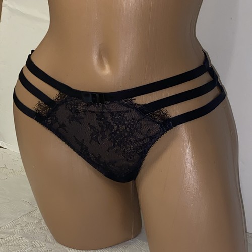 VINTAGE VICTORIAS SECRET TANGA PERIZOMA BIKINI PANTY nylon rete Sissy taglia M #4B1 #2 - Foto 9 di 12