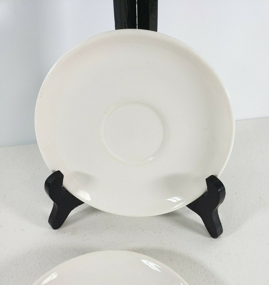 Syracuse Serene Carefree white Saucers 6in wide retired vintage 1970s x