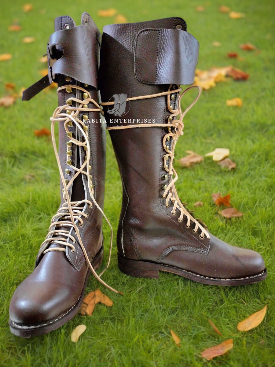 Mens World War Combat Boots SA KAMPFZEIT WW2 GERMAN TALL OFFICER