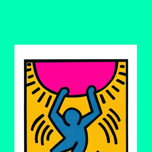1985 KEITH HARING International Youth Year pop art lithography print poster 90s - Picture 4 of 9