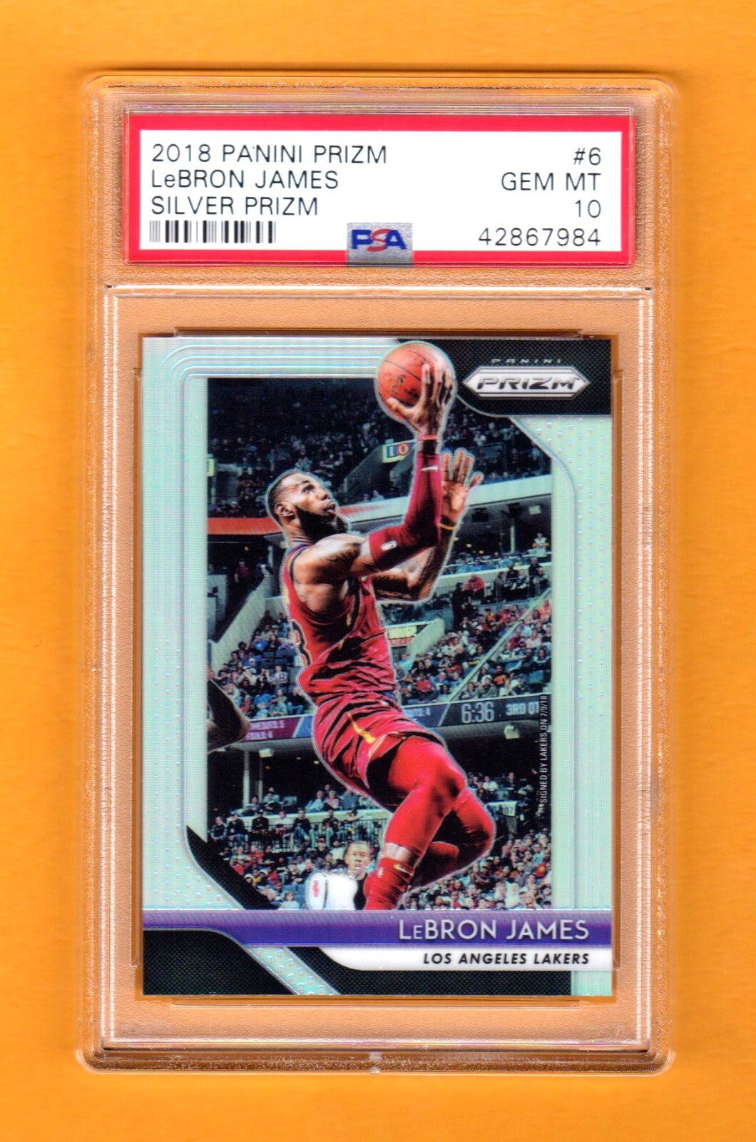 LeBRON JAMES 2018-19 PANINI PRIZM SILVER PRIZM SP # 6 FRESH PSA 10 CAVS LAKERS