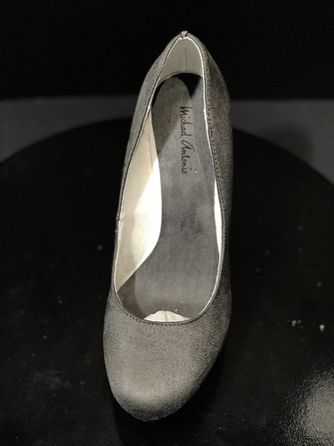 New Michael Antonio Studio Gray Slip On Platform Wedge Heels Shoes - Picture 3 of 6