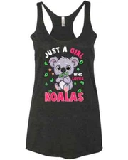 Cute Just A Girl Who Loves Koalas Lover Bear Gift Koala Gift Nature Racer Tank T